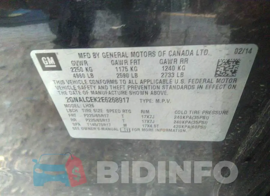 2GNALCEK2E6268917 Photo# 9