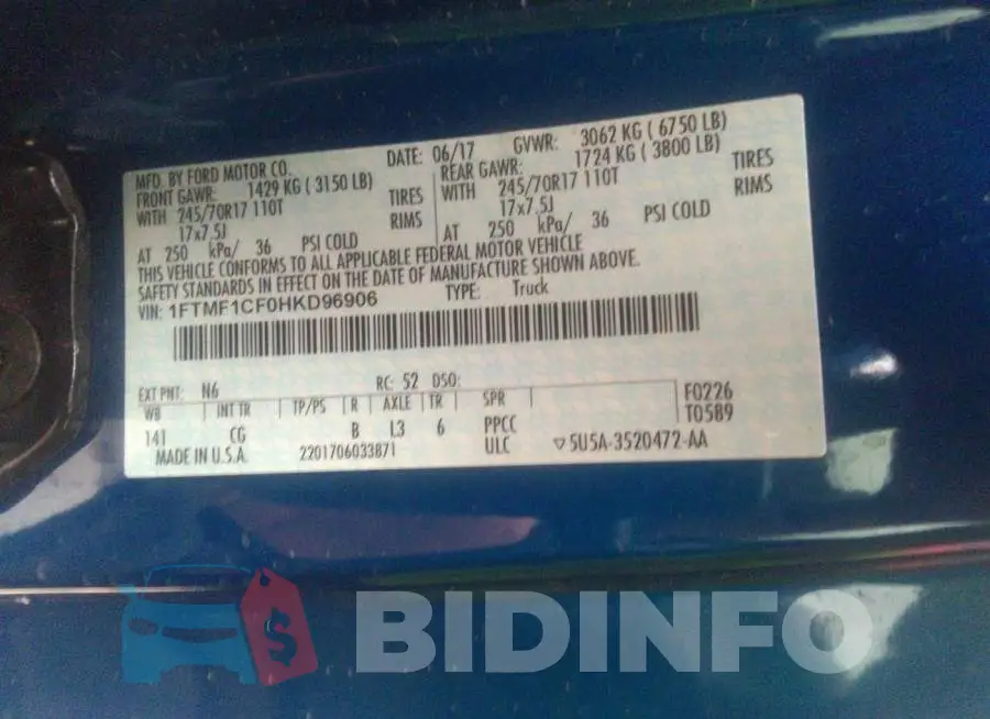 1FTMF1CF0HKD96906 Photo# 9