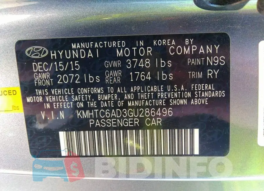 KMHTC6AD3GU286496 Photo# 9