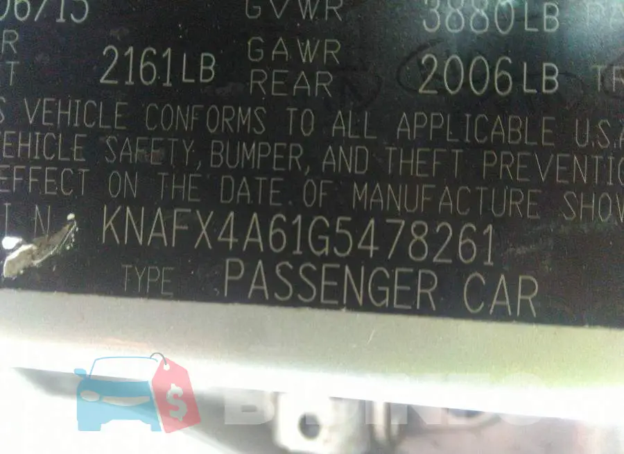 KNAFX4A61G5478261 Photo# 9