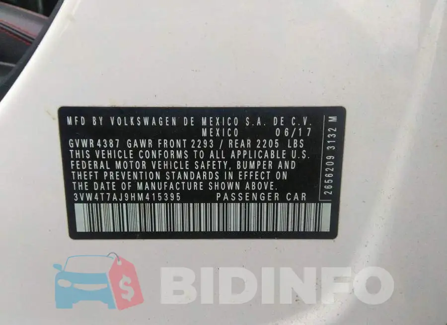3VW4T7AJ9HM415395 Photo# 9
