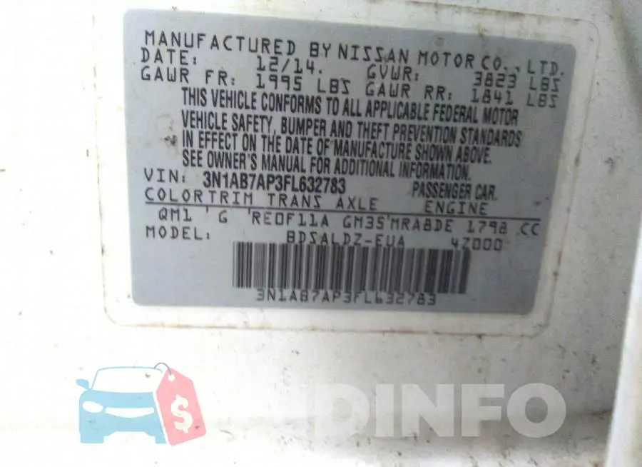 3N1AB7AP3FL632783 Photo# 9