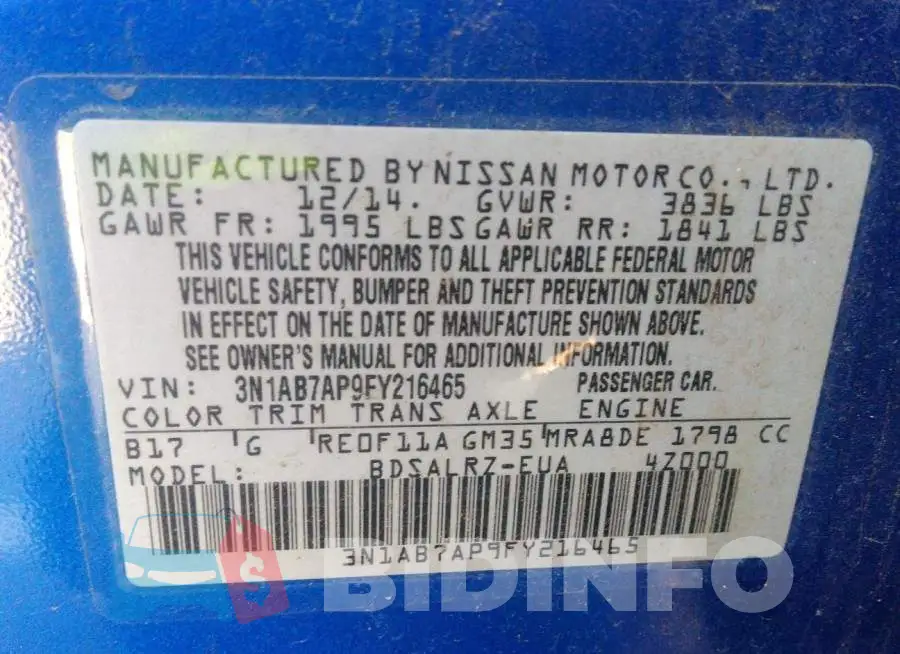 3N1AB7AP9FY216465 Photo# 8