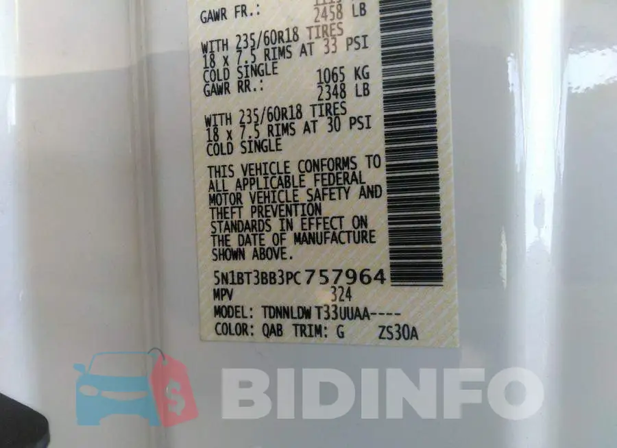 5N1BT3BB3PC757964 Photo# 9