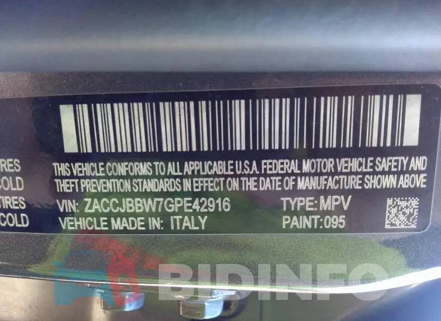 ZACCJBBW7GPE42916 Photo# 9