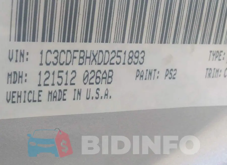1C3CDFBHXDD251893 Photo# 9