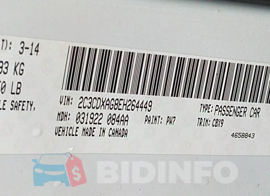 2C3CDXAG8EH264449 Photo# 9