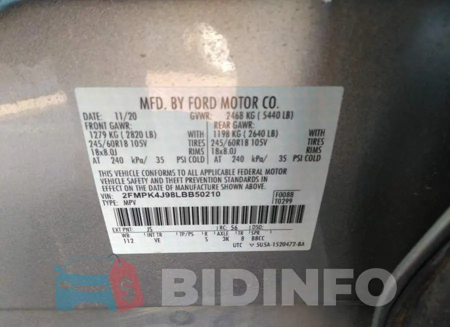 2FMPK4J98LBB50210 Photo# 9