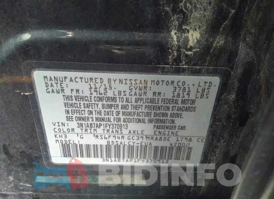 3N1AB7AP1FY370913 Photo# 9