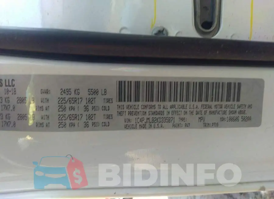 1C4PJMLB2KD335871 Photo# 9