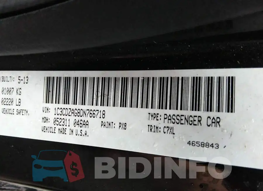 1C3CDZAG8DN766718 Photo# 9