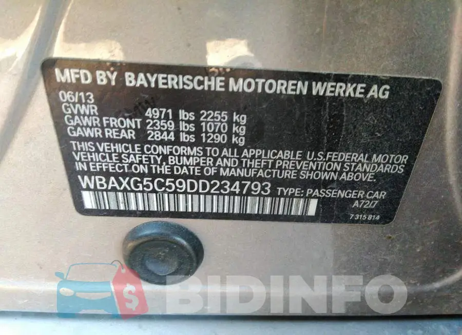 WBAXG5C59DD234793 Photo# 9