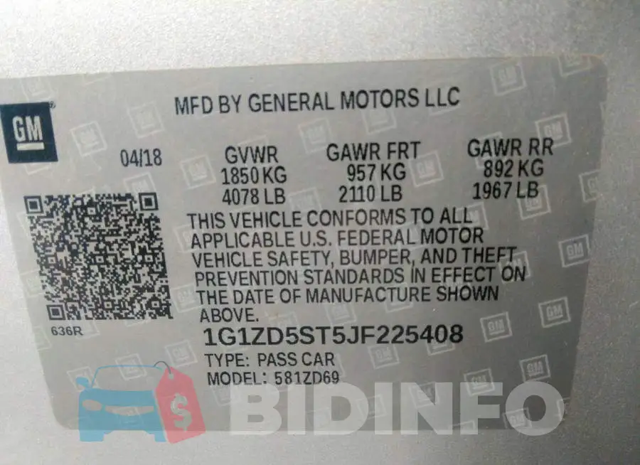1G1ZD5ST5JF225408 Photo# 9