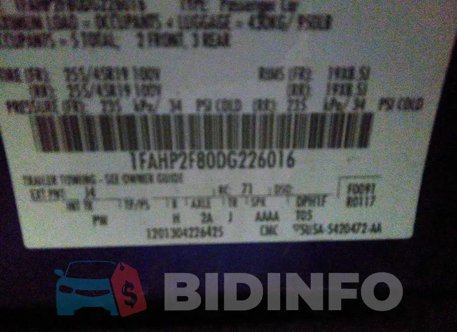 1FAHP2F80DG226016 Photo# 9