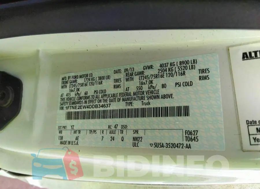 1FTNE2EW4DDB34637 Photo# 9