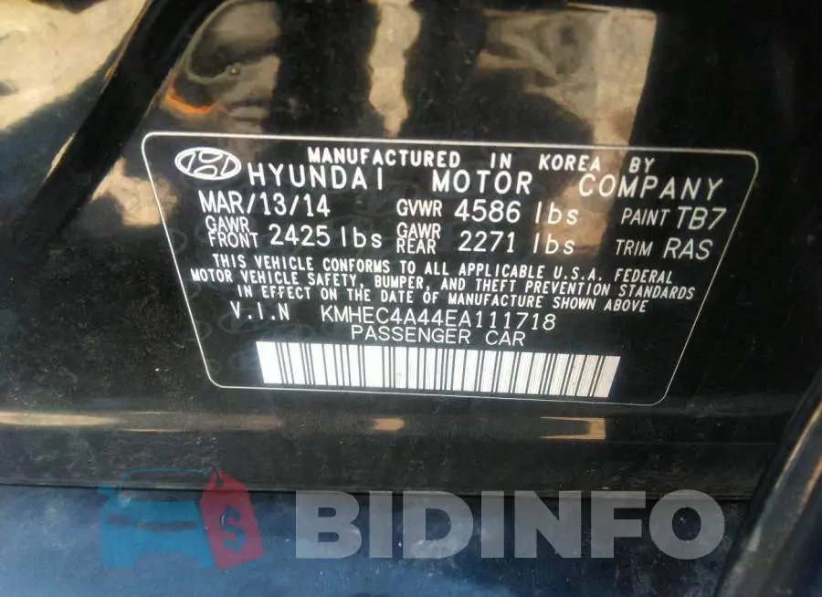 KMHEC4A44EA111718 Photo# 9