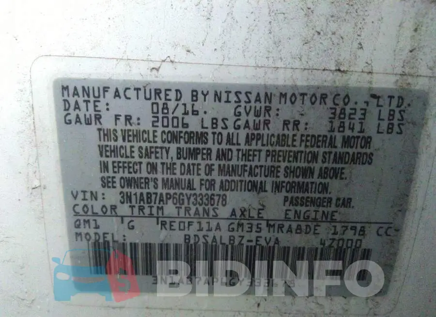 3N1AB7AP6GY333678 Photo# 9