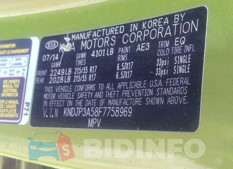 KNDJP3A58F7758969 Photo# 9