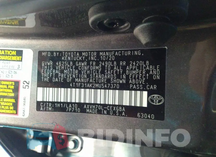 4T1F31AK2MU547370 Photo# 9