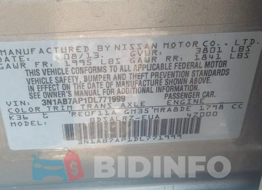 3N1AB7AP1DL771999 Photo# 9