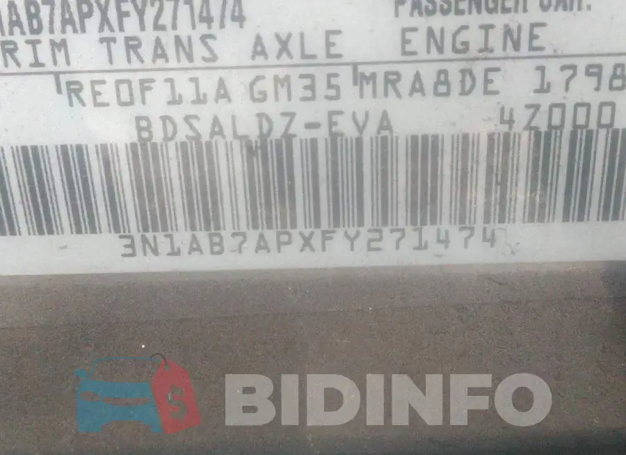 3N1AB7APXFY271474 Photo# 9