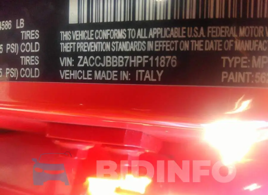 ZACCJBBB7HPF11876 Photo# 9