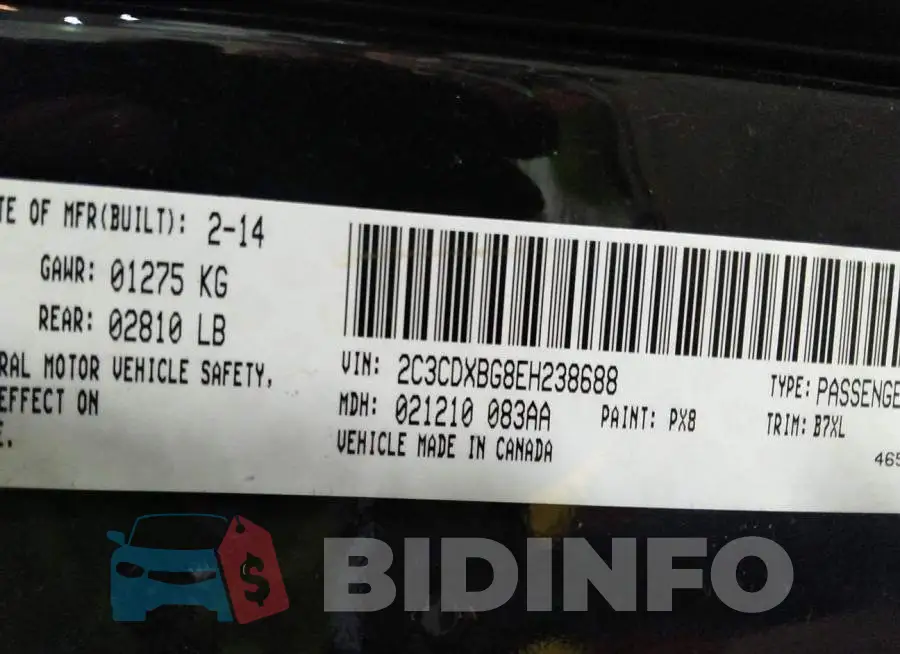 2C3CDXBG8EH238688 Photo# 9