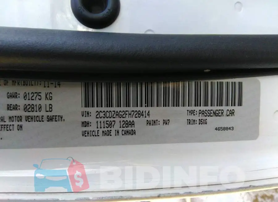 2C3CDZAG2FH728414 Photo# 9