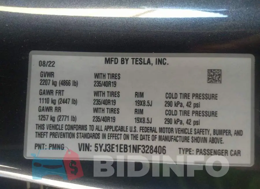 5YJ3E1EB1NF328406 Photo# 9