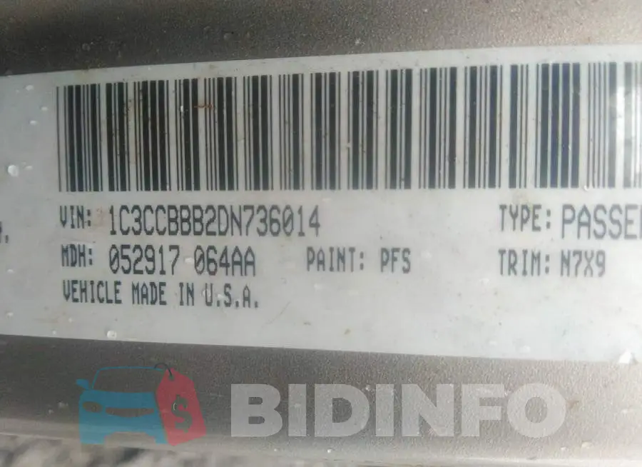 1C3CCBBB2DN736014 Photo# 9