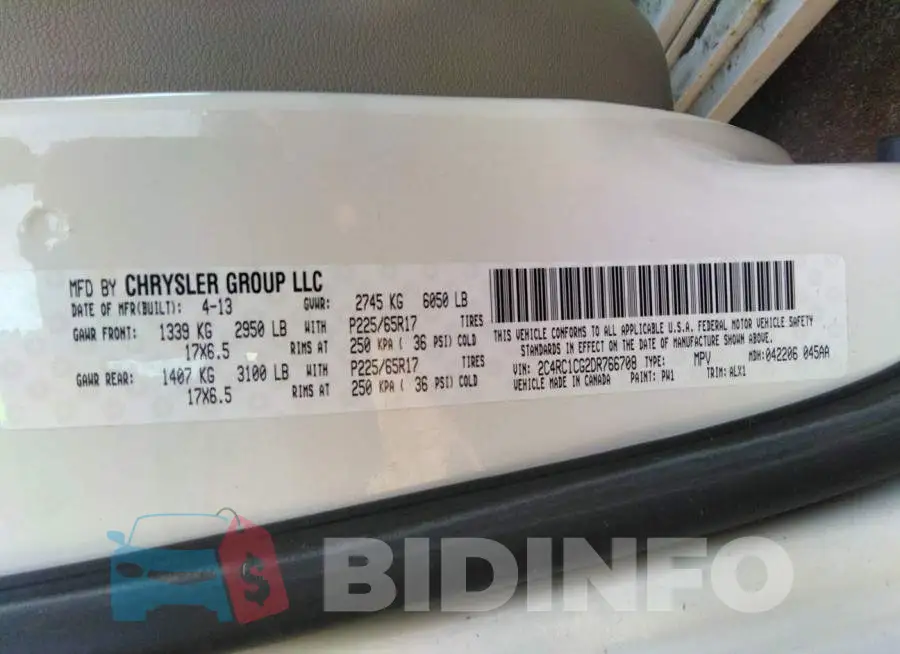 2C4RC1CG2DR766708 Photo# 9