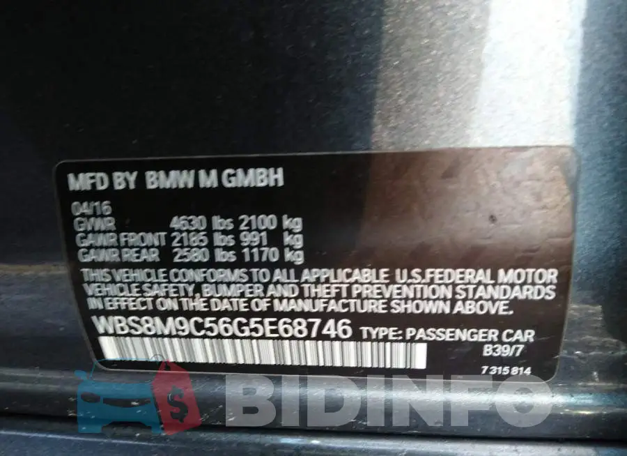 WBS8M9C56G5E68746 Photo# 9