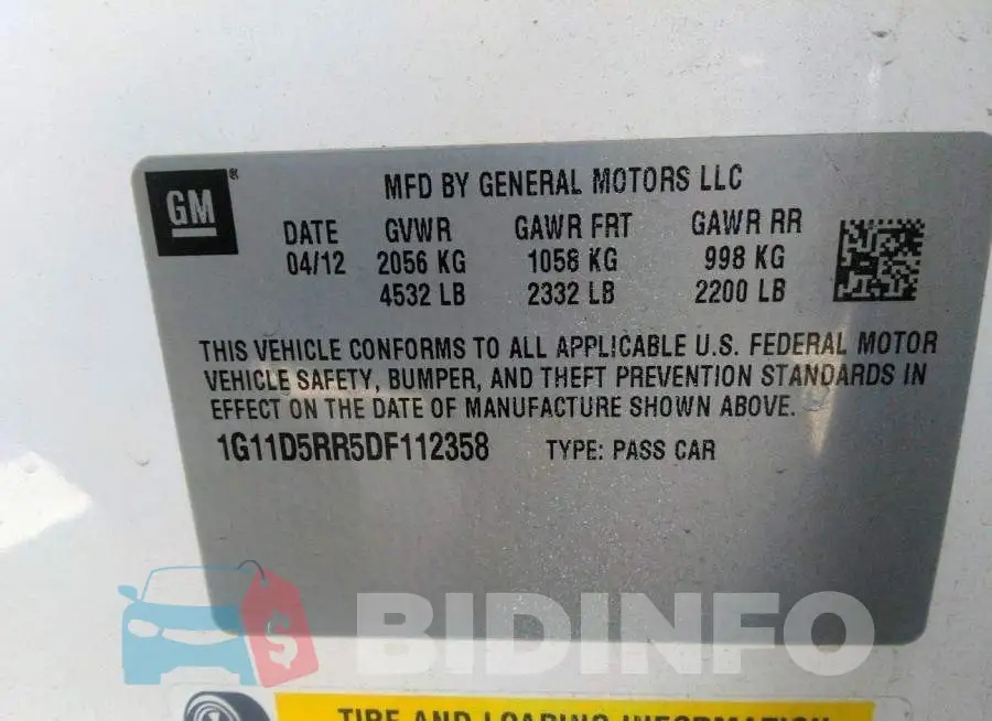 1G11D5RR5DF112358 Photo# 9