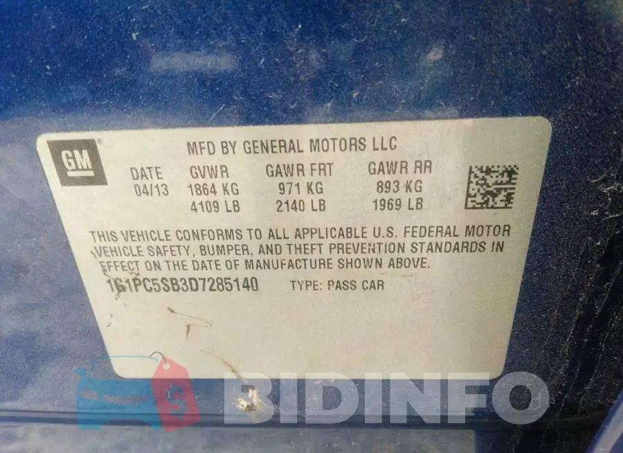 1G1PC5SB3D7285140 Photo# 9