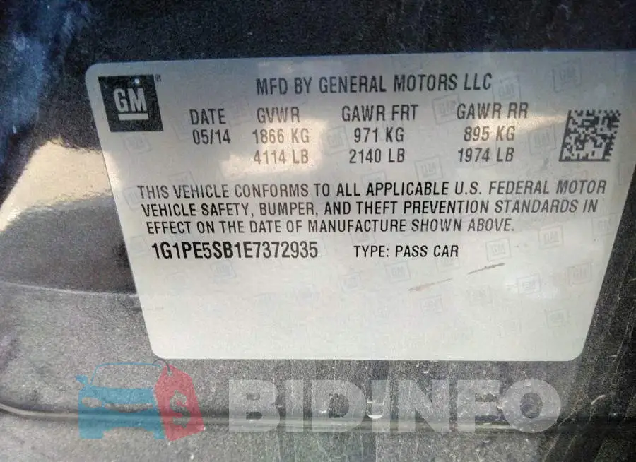 1G1PE5SB1E7372935 Photo# 9