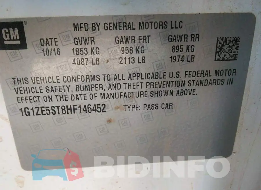1G1ZE5ST8HF146452 Photo# 9