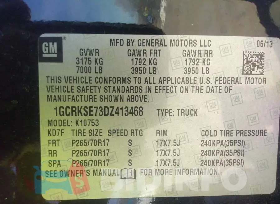 1GCRKSE73DZ413468 Photo# 9