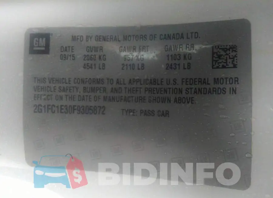2G1FC1E30F9305872 Photo# 9