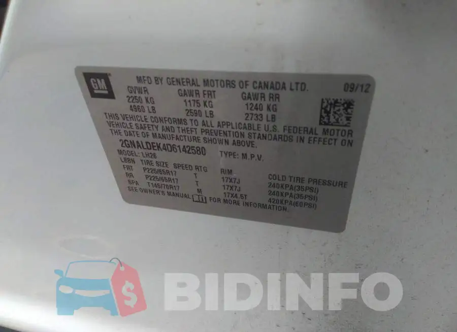 2GNALDEK4D6142580 Photo# 9