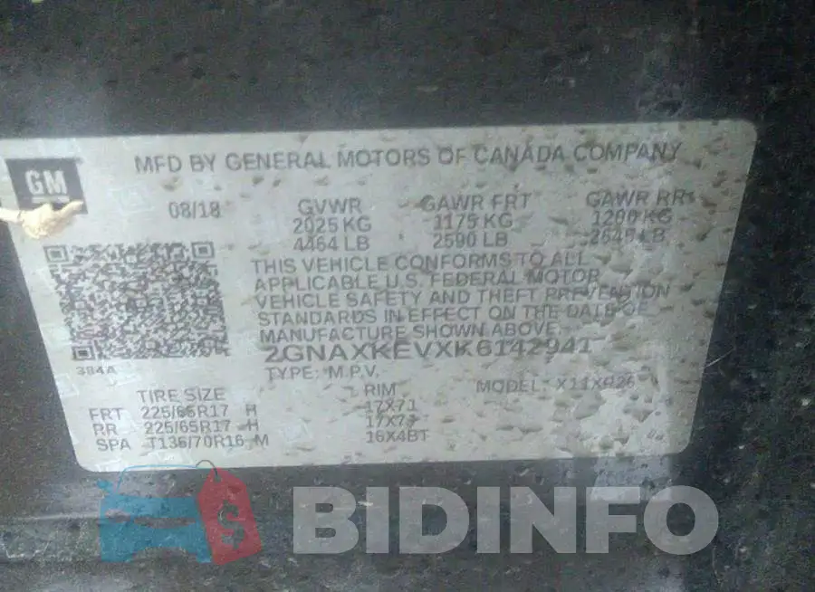 2GNAXKEVXK6142941 Photo# 9