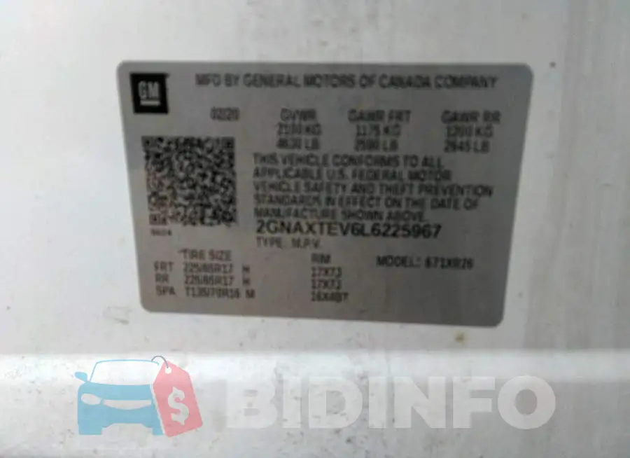 2GNAXTEV6L6225967 Photo# 9