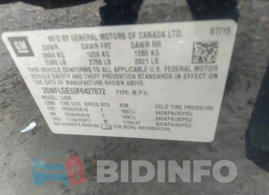 2GNFLGE33F6427872 Photo# 9