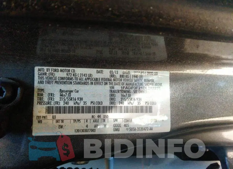 1FADP3F21DL283221 Photo# 9