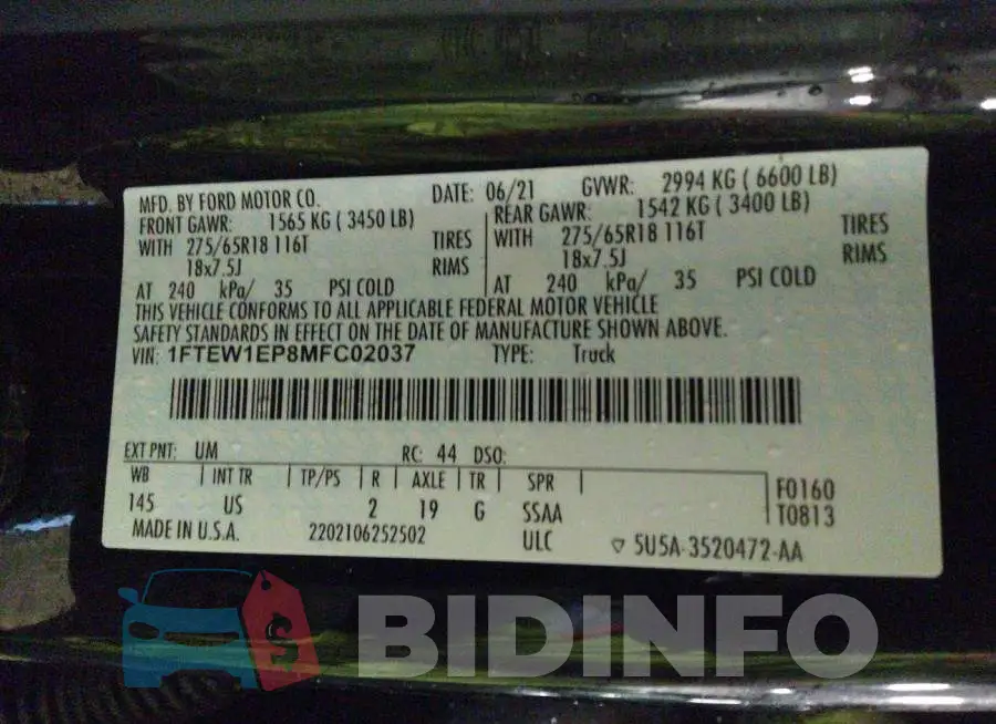 1FTEW1EP8MFC02037 Photo# 9