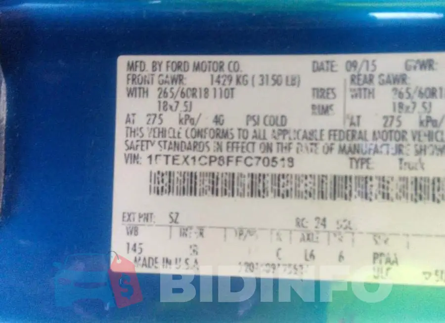 1FTEX1CP8FFC70518 Photo# 9