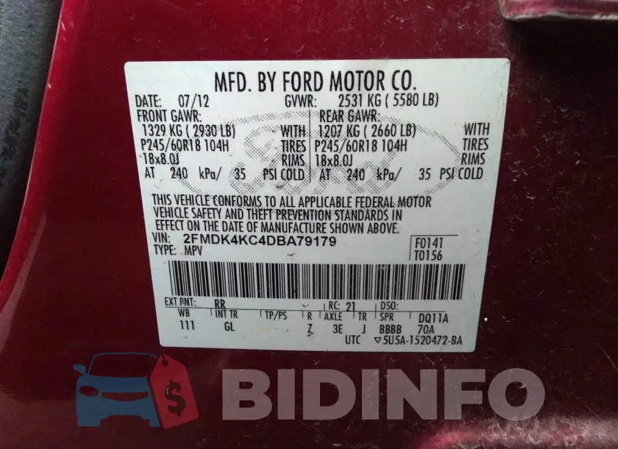2FMDK4KC4DBA79179 Photo# 9