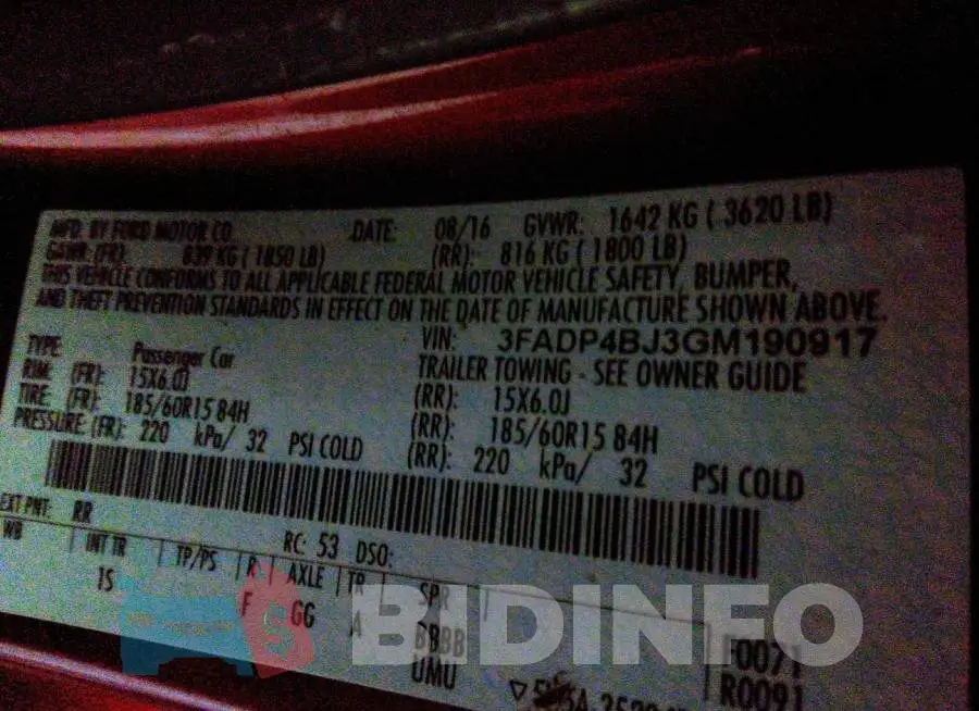 3FADP4BJ3GM190917 Photo# 9