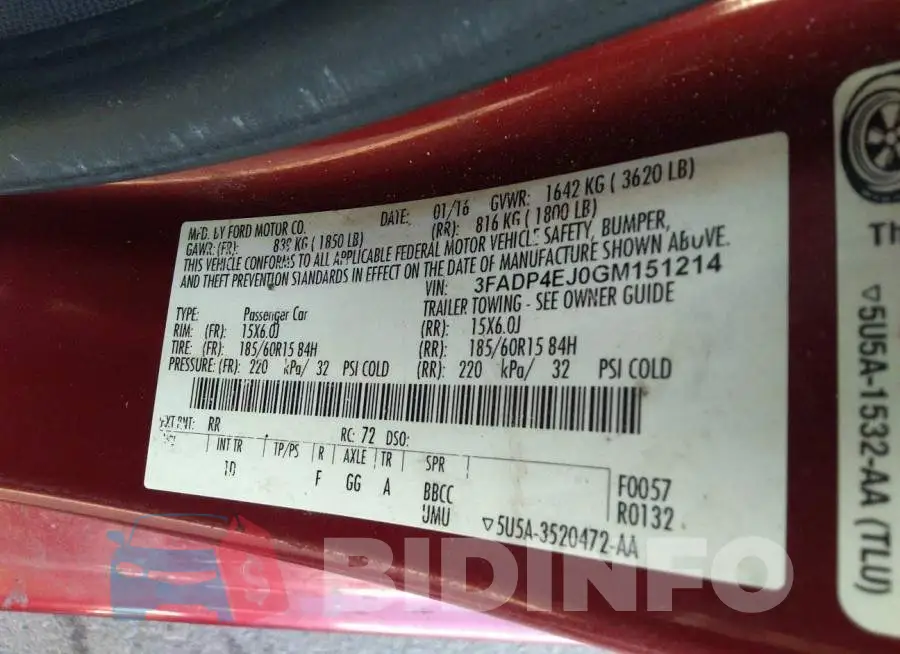 3FADP4EJ0GM151214 Photo# 9