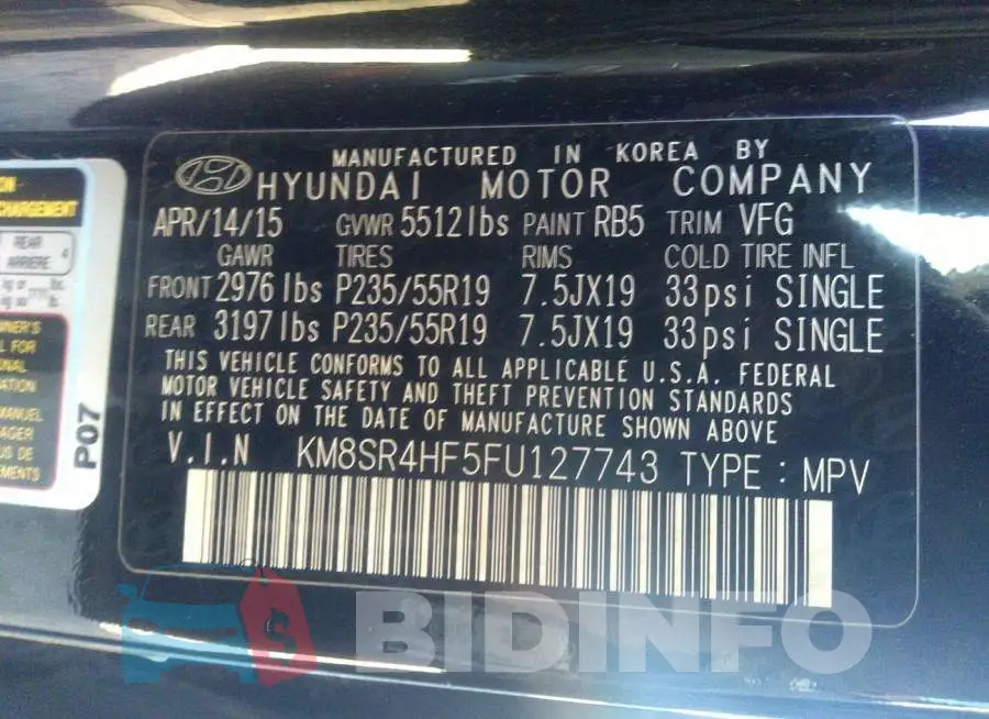 KM8SR4HF5FU127743 Photo# 9