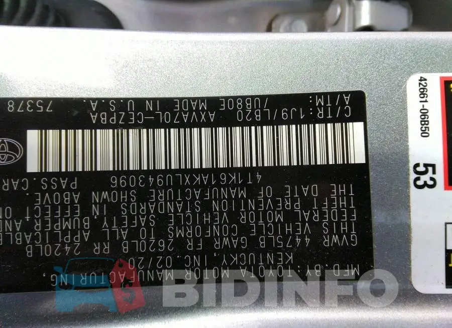 4T1K61AKXLU943096 Photo# 9